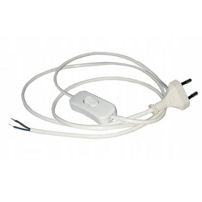 2.5A Rated Current White Kettle Plug Power Cord with Oxygen Free Bared Stranded Copper Conductor