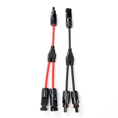 太陽光ケーブル PVワイヤの延長 ソーラーコネクタ PV004 Y ディバイダー ブラックとレッドペア H1Z2Z2-K DC 1500V 1X4mm XLPO 隔熱