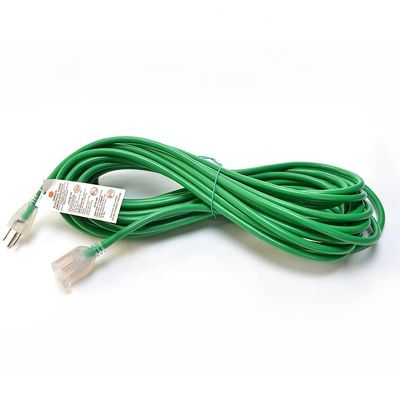 15FT Green Outdoor Extension Cord with 3 Prong Grounded Plug and 3 Electrical Power Outlets 16/3 SJTW Durable Green Cable