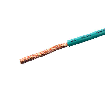 Insulated Green Copper Electrical Power Cable With PVC Jacket Flexible Core Single Core Wire 1*6MM2