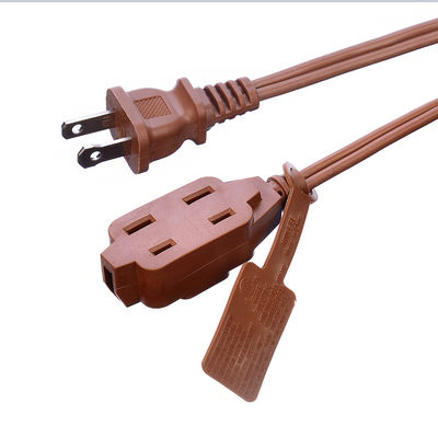 2X16AWG ブラウン 断熱保護 ETL プラグ 電源コード 延長コード NEMA 男性端型 ETL 準拠 ETL 認定