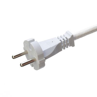 10A/250V PSE 2Pin Plug Power Cord 4.8mm Terminal White SNI with Long-lasting Oxygen Free Bared Stranded Copper