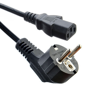 VDE認定 Shucko CEE7/7 IEC C13 接続器 パソコン電源コード 延長コード 長さ 1.5M またはカスタマイズ