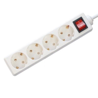 Eu 電源帯 4 つの出力帯 定電10/16A ホワイト・オーバージェス・プロテクターケーブル H05VV-F 3x1.5mm2