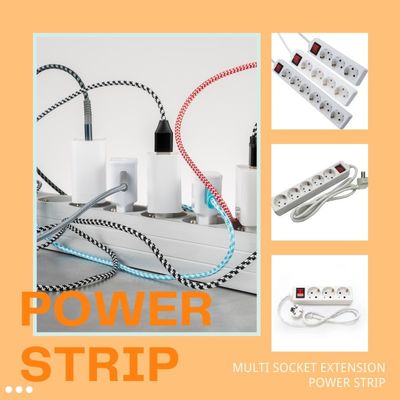 3m 3 Way ユニバーサル拡張ケーブルとマルチプラグ用スイッチソケット 電力ソケット拡張 3*0.75 白色 オーダーメイドオプション