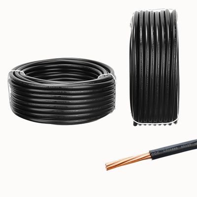 VDE H07V-R 450/750V 家庭用電器用電源ケーブル用 ブラック単核ワイヤ 固い鎖銅導体