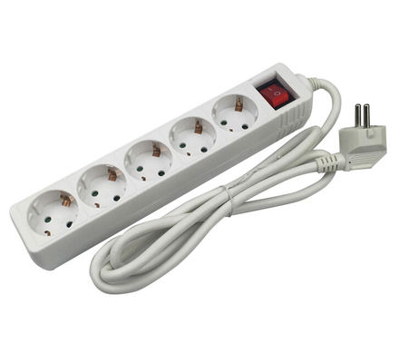 5 ギャング拡張ソケット 3x1.5mm2x5m VDE 柔軟なケーブル電源帯 子供保護と10/16A電流