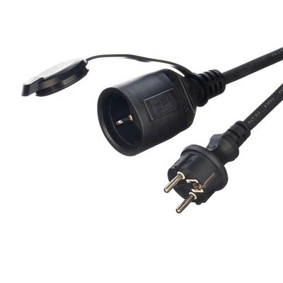 屋外拡張ケーブル 3x1.5mm2 電源ケーブル 220v 電源ケーブル 2ポール 防水ソケット 標準接地 16A/250V