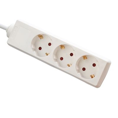 各種規格 3*0.75mm 電源ケーブル マルチプラグ 電源ソケット拡張 3 Way ユニバーサル拡張ケーブル 250V/16A 白