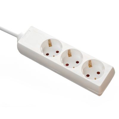 各種規格 3*0.75mm 電源ケーブル マルチプラグ 電源ソケット拡張 3 Way ユニバーサル拡張ケーブル 250V/16A 白