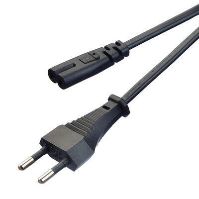 商用直送 2.5A 2ピンプラグ 電源コード IEC60320 C7 コンネクタ VDE 電源コード付きブラックケトルプラグ
