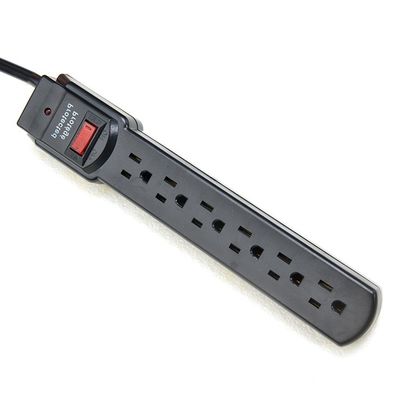 Male End Type NEMA 5-15P ETL15A/125V 6 Outlet Electric Extension Socket Power Strip Surge Protector for Home Appliances