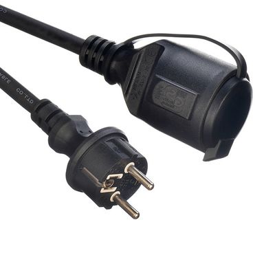 屋外 VDE 標準 シュコプラグ 2 ポール 防水ソケット 220V/16A IP44 防水プラグ 防水ソケットカバー 長さ 5M ネットワーク SDK