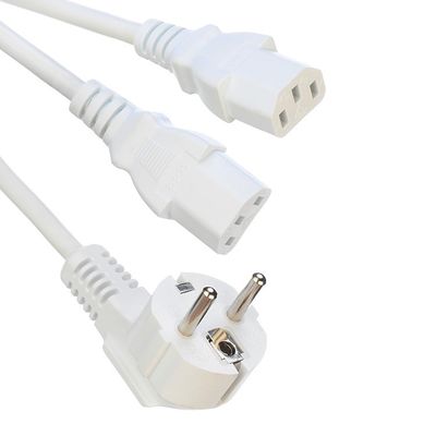 酸素のない赤糸銅 2XC13 女性 白色 Y型 スプリッター電源コード 250V/16A 電源延長コード VDE 承認