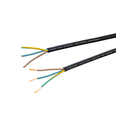 VDE Standard H03rn-f H05rn-f H07rn-f 1 to 4 Core 0.5 0.75 1.5 2.5MM 2 for Household and Outdoor Temperature Range -5C To 70C