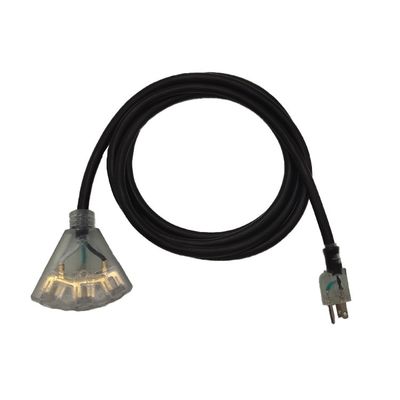 Home Appliance 3 Pin Heavy Duty 12 Gauge Extension Cord 3-foot ETL Standard Black/Grey Power Cord 15A 125v Electrical Cable