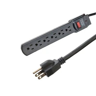 6 アウトレイク電源ストリップ 2.5 フィート ETL 電源ソケット拡張と耐久性酸素フリーバーストストランディング銅