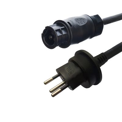 S 認証されたスイスの防水プラグ IP55 AC電源コードとベッテリーBC01 IP68 認証規格DIN VDE 0620/EN 50075 1990