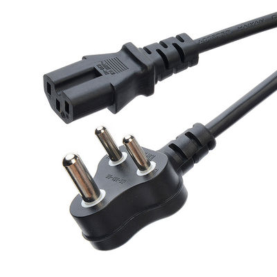 16A 3ピンプラグ 電源コード 南アフリカ SABS 家庭用電器用標準 ブラック ラップトッププラグ 商用 男性端型