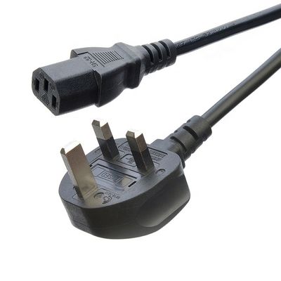 黒色/カスタマイズされたACプラグ IEC60320 C13 C5 3ピン電源コード付き イギリス BS標準 10A-16A 定電電源電源ケーブル