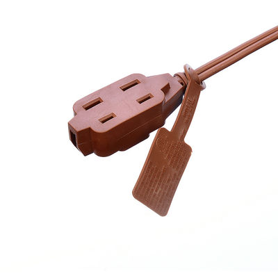 18AWG ETL パラレルワイヤ AC電源コード スイッチとソケット拡張コード ブラウン ETL 標準 PVC ジャケット USA 2 角