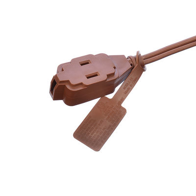 18AWG ETL パラレルワイヤ AC電源コード スイッチとソケット拡張コード ブラウン ETL 標準 PVC ジャケット USA 2 角