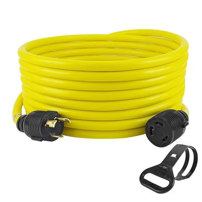 30Amp 3750 ワット 25 フィート 重用 NEMA L6-30P/6-30R 3 角 10 ゲージ 発電機 ワイヤオーガナイザー付きロック拡張コード