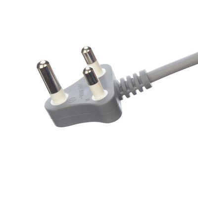 450v H05VV-F 3X0.75MM2 3 Phase Plug Power Cable for South Africa SABS Grey Oxygen Free Bared Stranded Copper