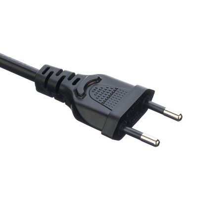 酸素のない赤糸銅導体材料 2.5A ブラジル 2 丸ピンプラグ 電源ケーブル 家電用