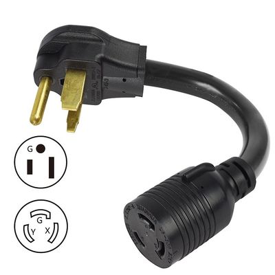 1/1.5 FT ネマ 30Amp L6-30R 発電機を50Amp 6-50Pにロック 重量STW 6/8/10 AWG拡張コード付きの溶接器アダプター