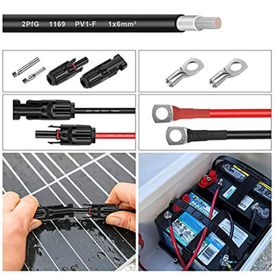 太陽光発電システム MH4 太陽光パネル PV クリミング 1CX2.5MM2 DC H1Z2Z2-K 1500V PVケーブルカットと隔離ケーブル