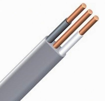 100m Roll of 2.5mm Copper Conductor Electric Cable Wire with 1.5mm Earth Cable in Grey Twin Flat Cable BS6004 Standard