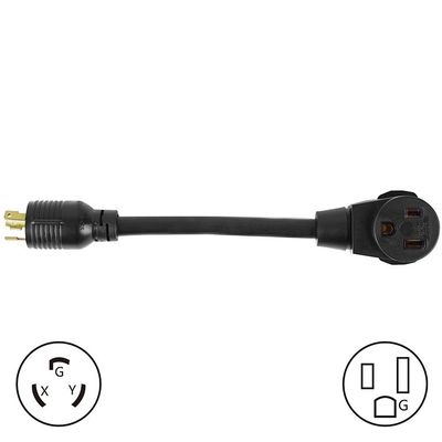 NEMA L6-30P 男性から6-50R 女性 30Ampから50Amp ウェルダーと高電力機器のための重用拡張ケーブル