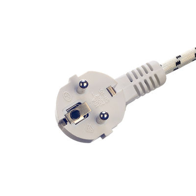 1 8m Braided/Cotton Cable Stripped End VDE Approved European Cee7/7 AC Cord for Steam Iron and Rice Cooker