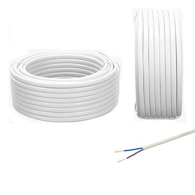 VDE フラット H05VVH2-F 300/500V 柔軟な2コアワイヤ 家庭用電器用銅導線 電源ケーブル 白色