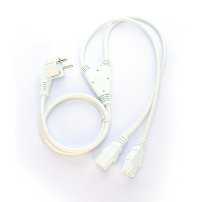 Certified SNI 2 Pin With Earth Contact Schuko Plug to 2XC13 Female Y Type Splitter Power Cord SNI Extension Cord 250V/16A