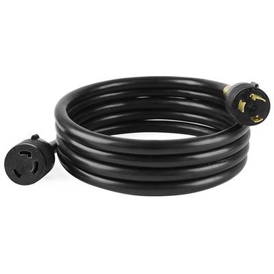 30Amp 7500 Watts 25FT L6-30P to L6-30R Heavy Duty Generator Power Cord SJTW 10AWG 3 Prong Conductor Bared Stranded Cooper