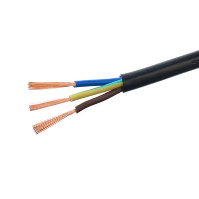 RVV 3 コア 3X0.75mm2 家庭用家電用の黒い電源ケーブル コア識別 青/茶色/緑黄色