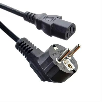 電源プラグ 1.5M またはカスタマイズされたケーブル長さ 純銅のヨーロッパ電源コード AC 3 尖端プラグ C13 と接地線延長