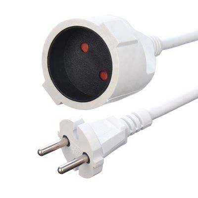 ホワイト 2ピン 家電 電源線 直線 1.5M 長さまたはカスタマイズされた VDE 10Aプラグ電源線 延長線