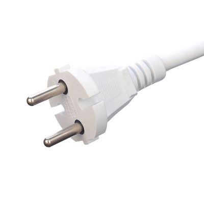 ホワイト 2ピン 家電 電源線 直線 1.5M 長さまたはカスタマイズされた VDE 10Aプラグ電源線 延長線