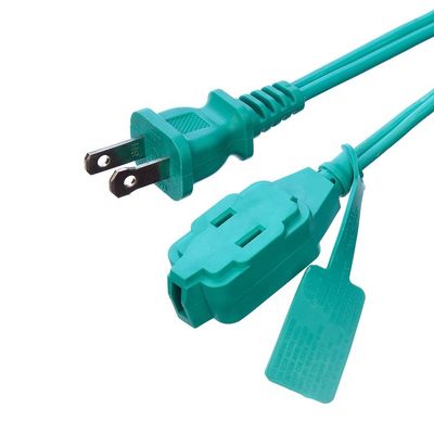3 緑色PVCジャケット材料の3出口延長コード SPT-2 14/2 AWG 6FT/12FT 2 プーン電源帯と安全帽カバー