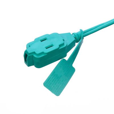 3 緑色PVCジャケット材料の3出口延長コード SPT-2 14/2 AWG 6FT/12FT 2 プーン電源帯と安全帽カバー