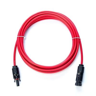 4mm2 シングルコアまたはダブルコア XLPO 防水銅直流太陽光ケーブル PVシステム 赤または黒