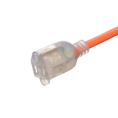 12 Gauge NEMA5-15 Extension Cord ETL Approved 12/3 SJTW Heavy Duty 3 Prong Orange PVC Copper NEMA 5-15R 14AWG Cable 10FT