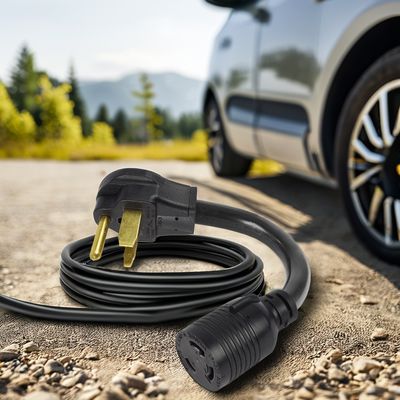 30アンパーの発電機入口箱 NEMA L14-30P トイストロックプラグを14-50Rに切り替える