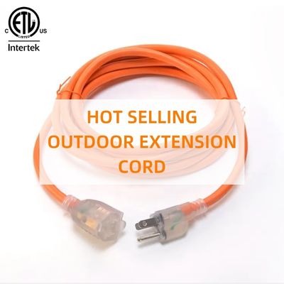 15 FT 12/3 ゲージ LED ライトエンド SJTW 15 Amp/125V/1875W オレンジ外着 室内・室外用重用電源コード