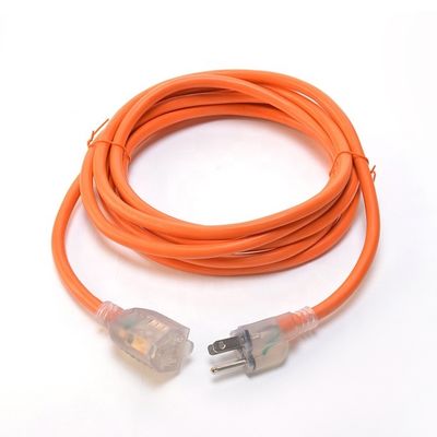 50 フィート 3X12AWG SJTW 重用 黄色 3 角延長ケーブル 15 AMP 外用電源コード 庭や主要機器