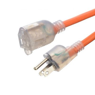 50 フィート 3X12AWG SJTW 重用 黄色 3 角延長ケーブル 15 AMP 外用電源コード 庭や主要機器