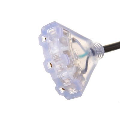 Heavy Duty 3 Prong Grounded Plug Extension Cable 50 Foot Outdoor with 3 Electrical Power Outlets and PVC Jacket Material